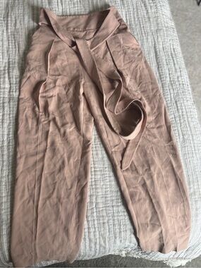 Babaton Blush High-Waist Tie-Belt Wide Leg Pants
